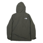 THE NORTH FACE Boys Green L Jacket Polyester Button Hooded Plain Outdoor Winter
