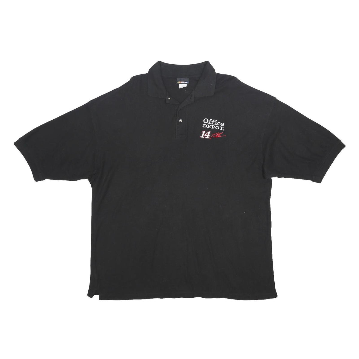 NASCAR Mens Black Office Depot 14 Short Sleeve Polo Shirt 2XL Cotton Casual