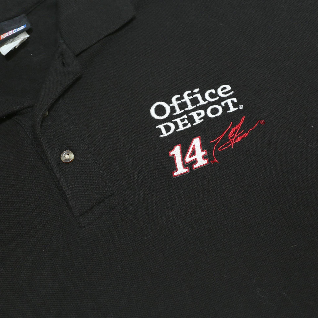 NASCAR Mens Black Office Depot 14 Short Sleeve Polo Shirt 2XL Cotton Casual
