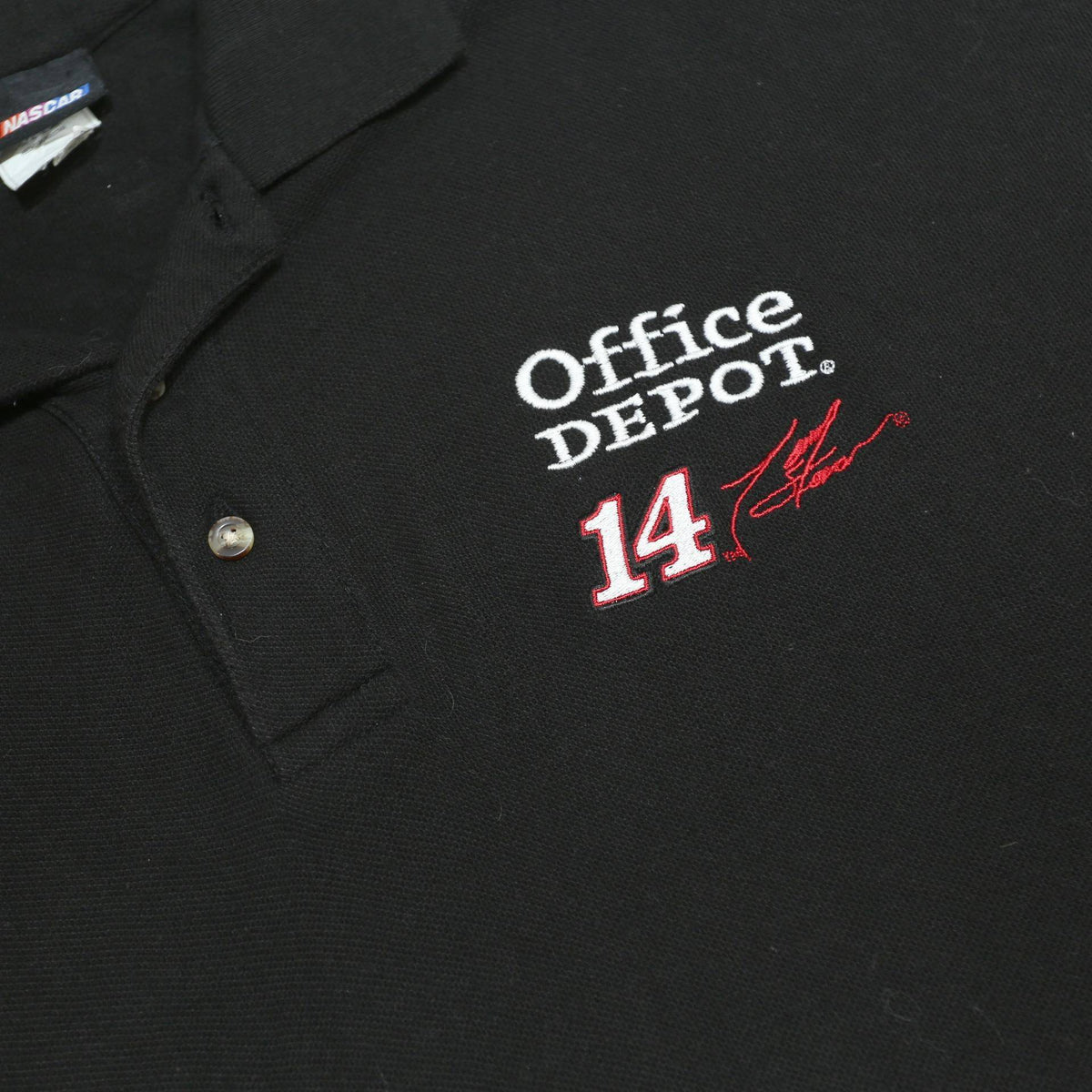 NASCAR Mens Black Office Depot 14 Short Sleeve Polo Shirt 2XL Cotton Casual