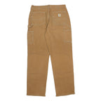 CARHARTT Mens Cotton Canvas Beige Loose Straight Trousers W36 L34 Workwear
