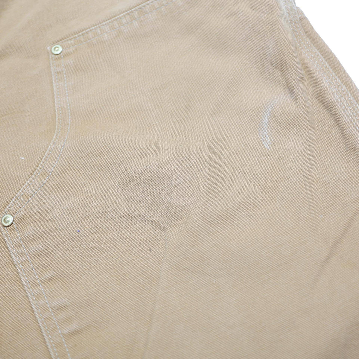 CARHARTT Mens Cotton Canvas Beige Loose Straight Trousers W36 L34 Workwear