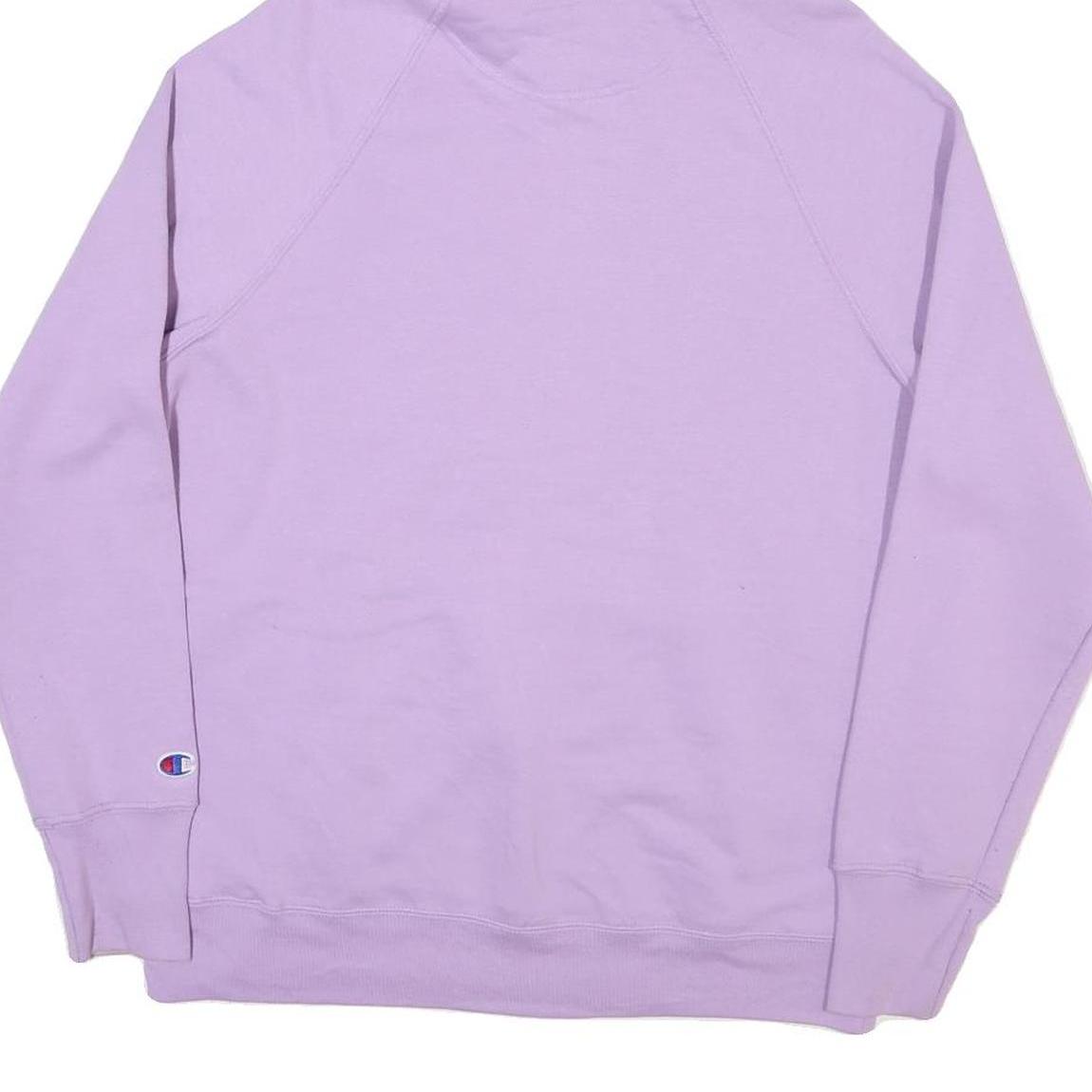 CHAMPION Mens Purple Pullover Hoodie L Cotton Blend Casual Streetwear