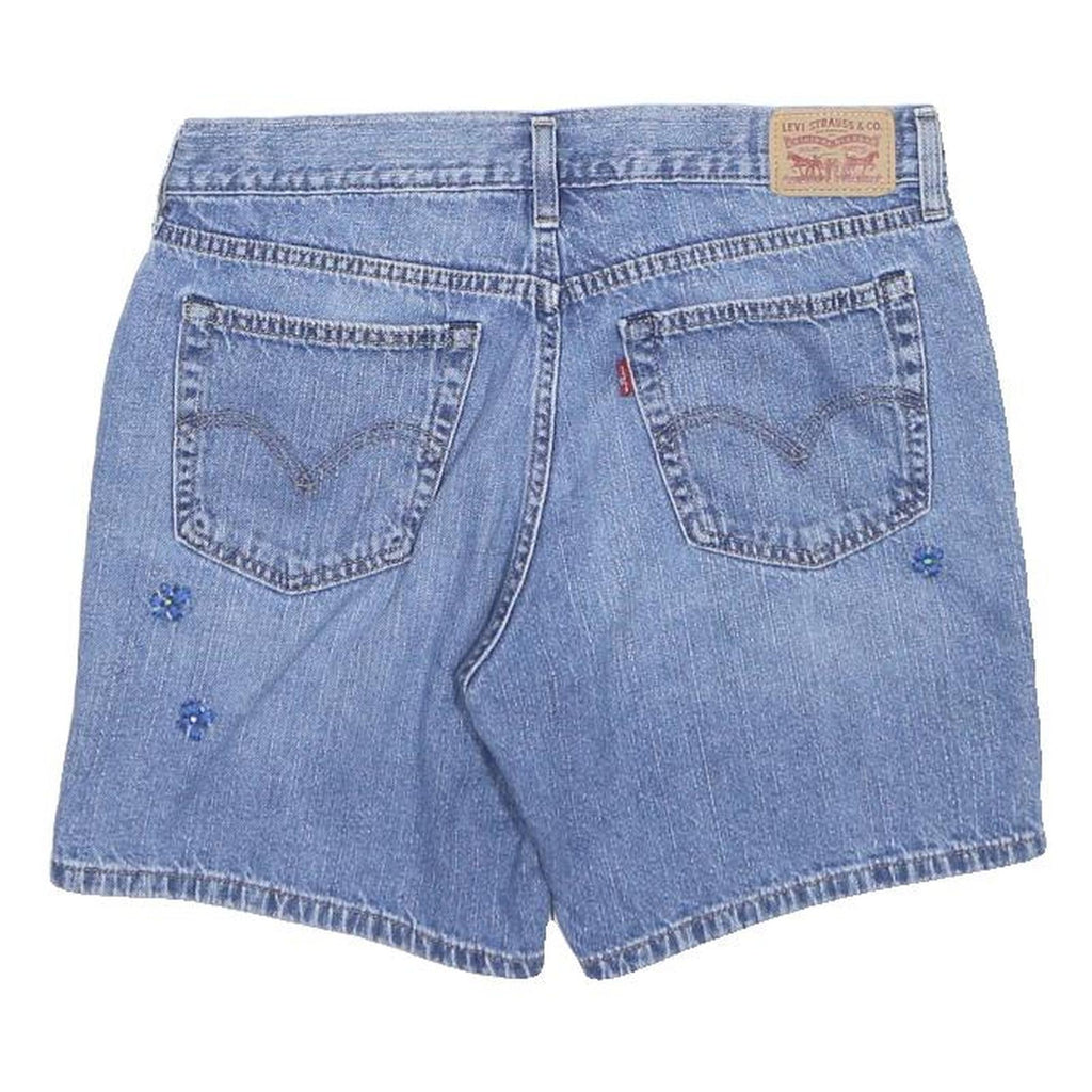 LEVI'S Womens Denim Blue Casual Shorts Embroidered M W29 Summer