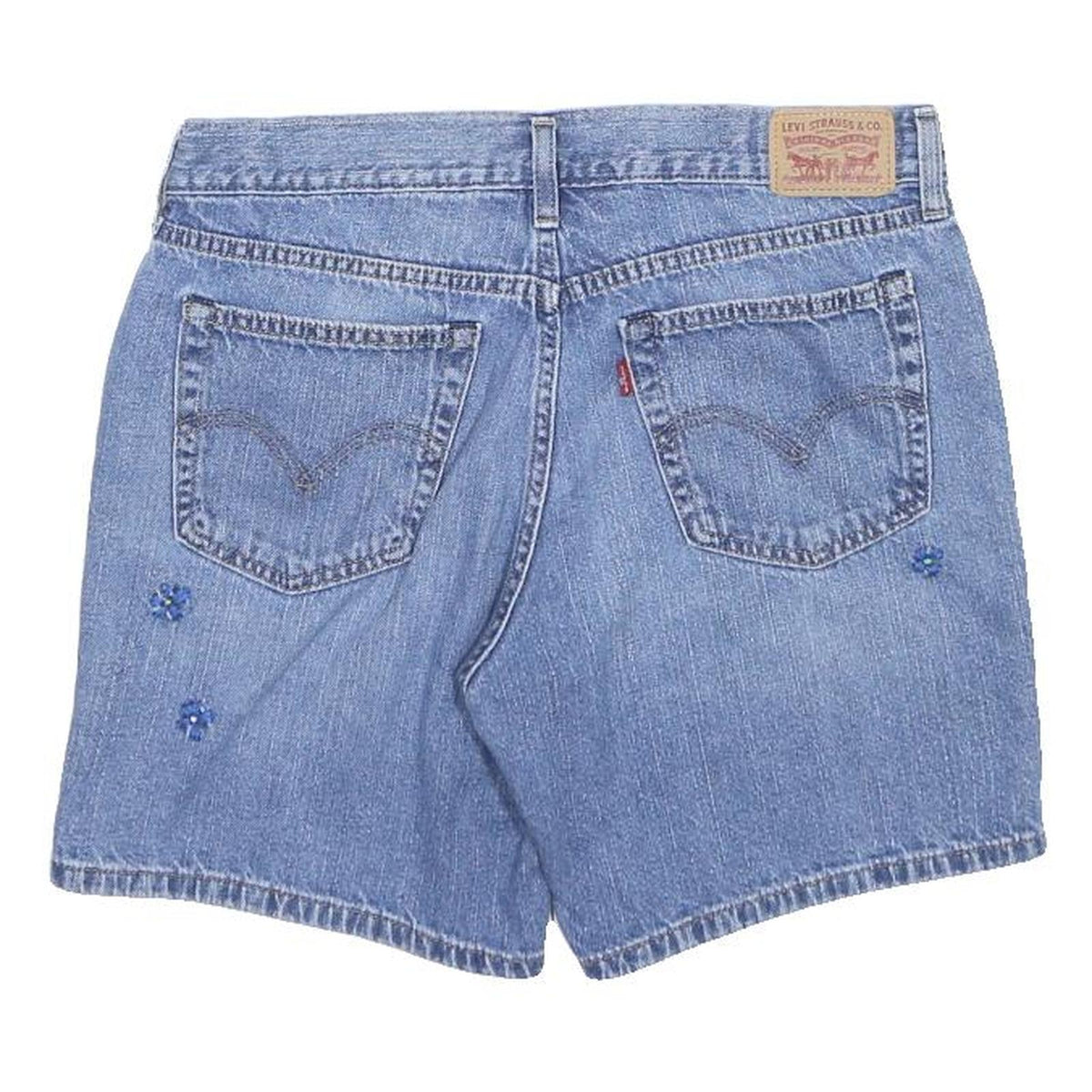 LEVI'S Womens Denim Blue Casual Shorts Embroidered M W29 Summer