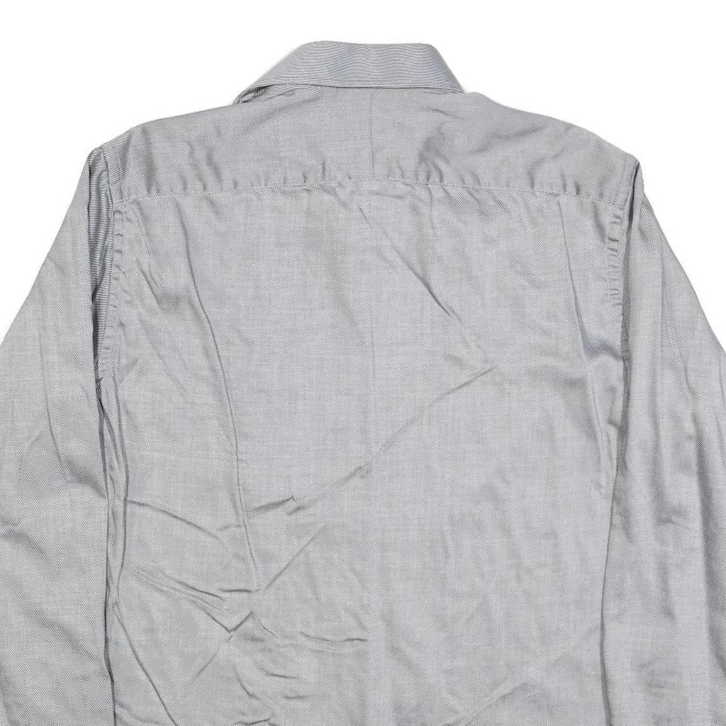 BEN SHERMAN Mens Grey Plain Shirt M Button Down Collar Long Sleeve Classic Fit