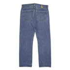LEVI'S 501 Mens Jeans Blue Classic Straight Denim Medium W36 L32 Button Closure