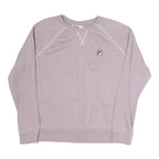 FILA Womens Pink XL Crew Neck Cotton Sweatshirt Logo Patch Casual Pullover