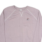 FILA Womens Pink XL Crew Neck Cotton Sweatshirt Logo Patch Casual Pullover