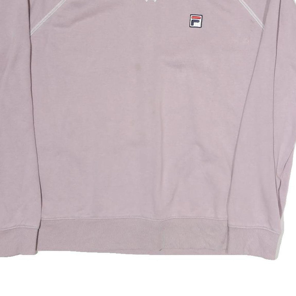 FILA Womens Pink XL Crew Neck Cotton Sweatshirt Logo Patch Casual Pullover