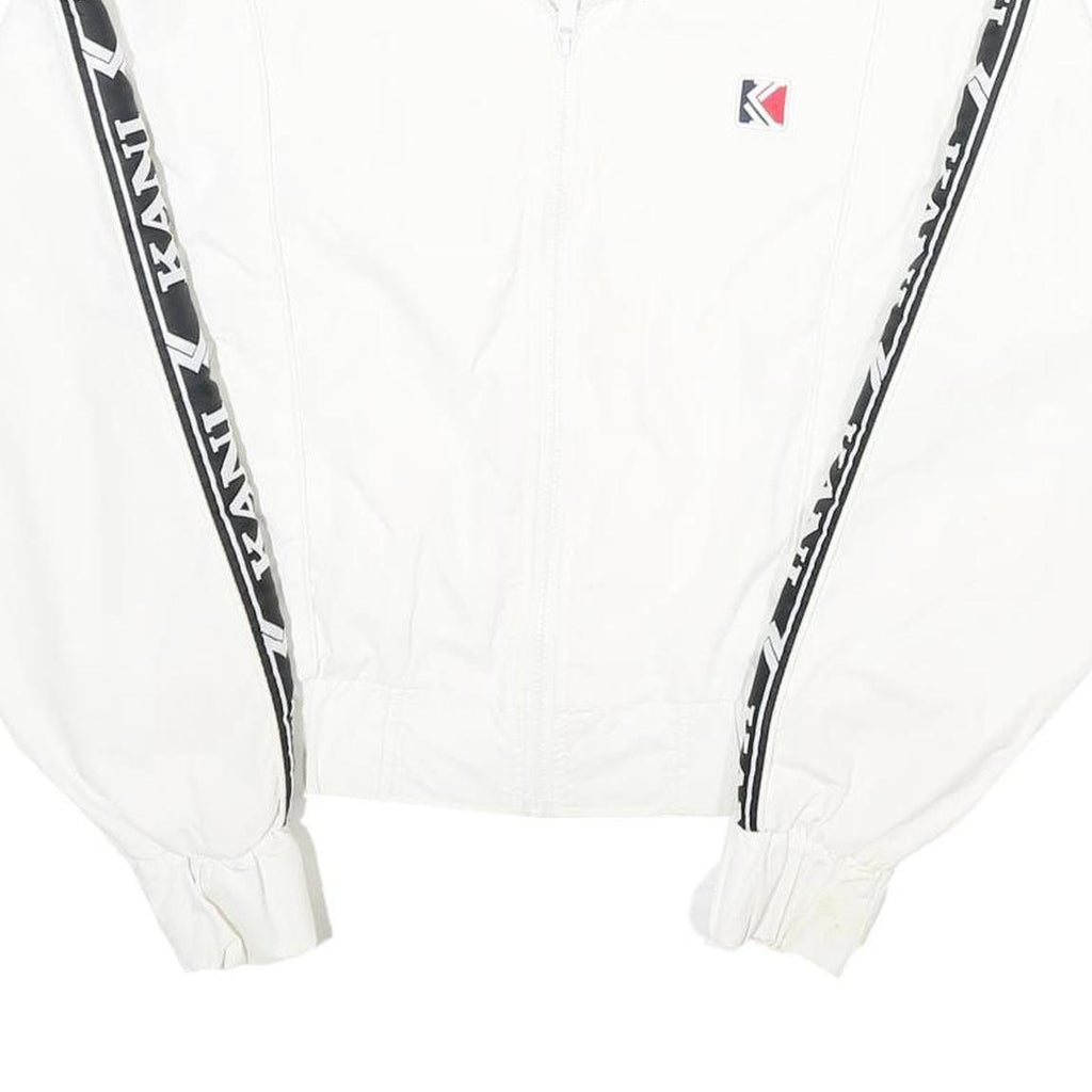 KARL KANI Womens White & Black Logo Track Jacket M Nylon Zip Lightweight