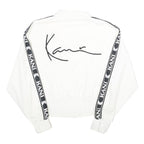 KARL KANI Womens White & Black Logo Track Jacket M Nylon Zip Lightweight