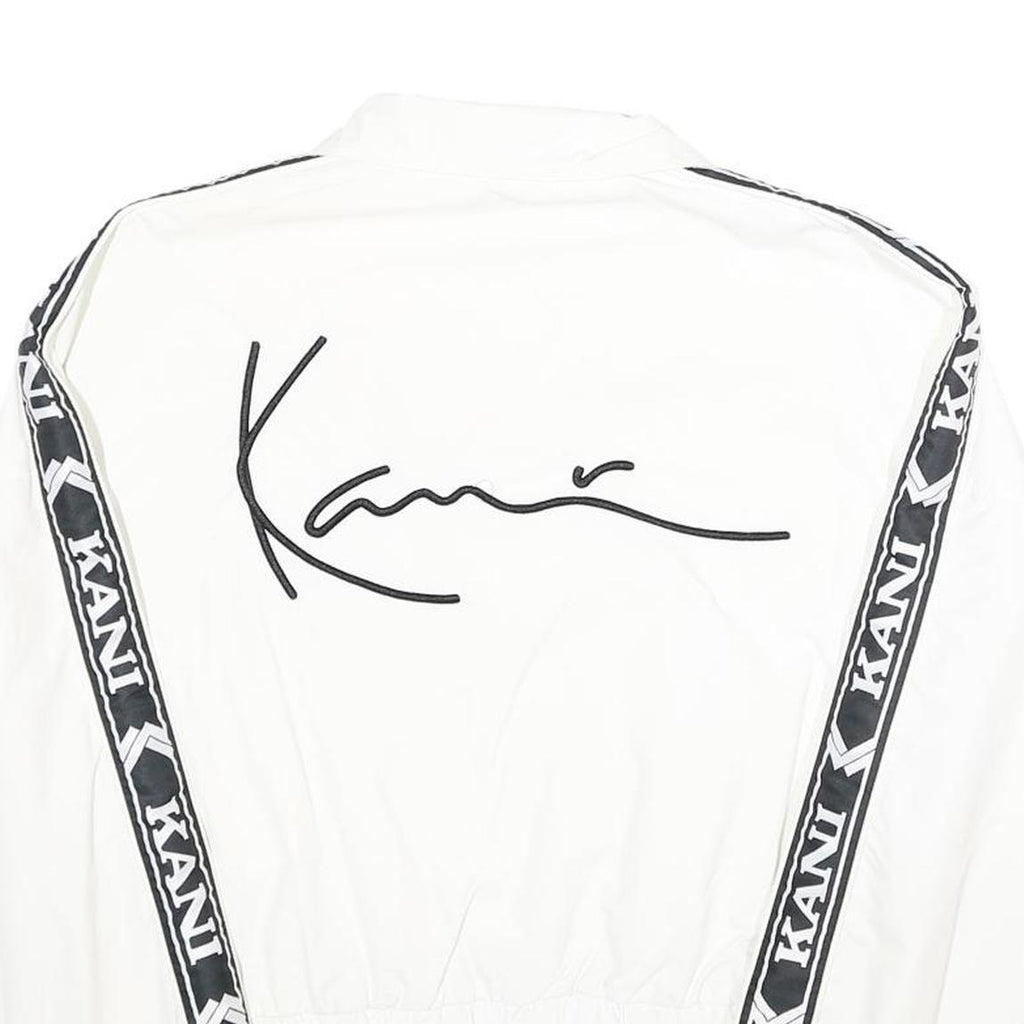 KARL KANI Womens White & Black Logo Track Jacket M Nylon Zip Lightweight