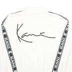 KARL KANI Womens White & Black Logo Track Jacket M Nylon Zip Lightweight