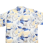 VINCI Mens Blue & Beige Abstract Pattern Shirt M Cotton Blend Casual Summer