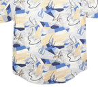 VINCI Mens Blue & Beige Abstract Pattern Shirt M Cotton Blend Casual Summer