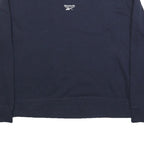 REEBOK Womens Navy Blue Cotton Blend Crew Neck Sweatshirt M Classic Fit Logo