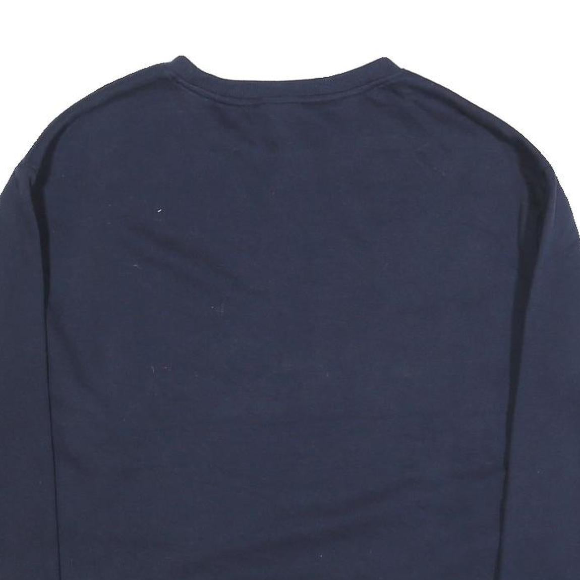 REEBOK Womens Navy Blue Cotton Blend Crew Neck Sweatshirt M Classic Fit Logo