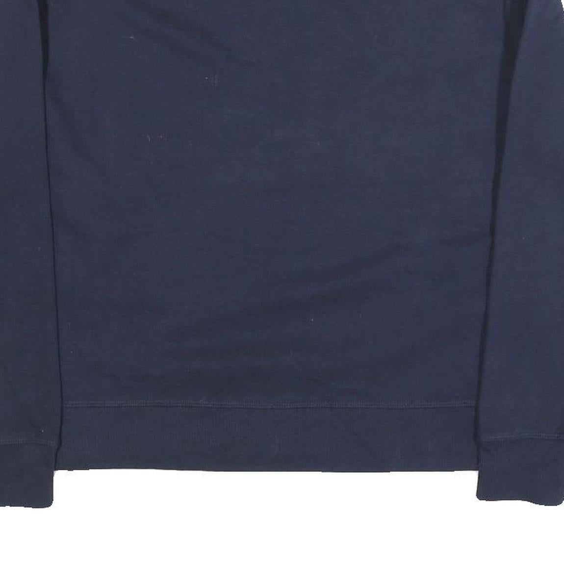 REEBOK Womens Navy Blue Cotton Blend Crew Neck Sweatshirt M Classic Fit Logo