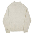 CHAPS Mens Jumper Cream Button Neck Tight Knit L
