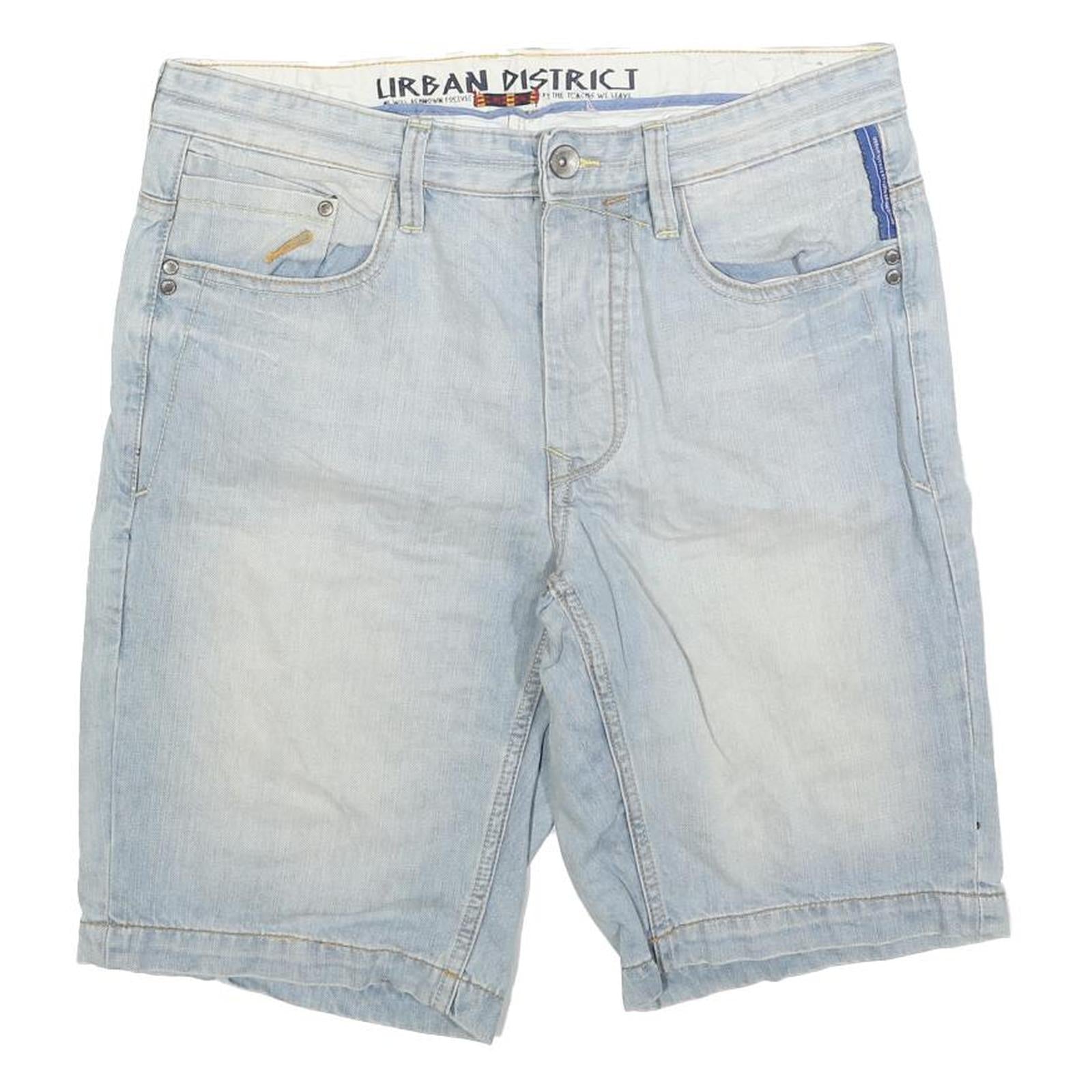 URBAN DISTRICT Mens Shorts Blue Casual M W34 Cotton Blend Comfortable Style
