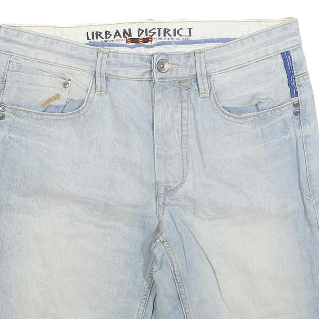 URBAN DISTRICT Mens Shorts Blue Casual M W34 Cotton Blend Comfortable Style
