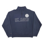 JANSPORT Mens Navy UC Davis Alumni Half Zip Sweatshirt L Cotton Blend Casual