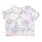 JACLYN SMITH Womens Purple Printed Top Short Sleeve Round Neck XL Rayon Summer