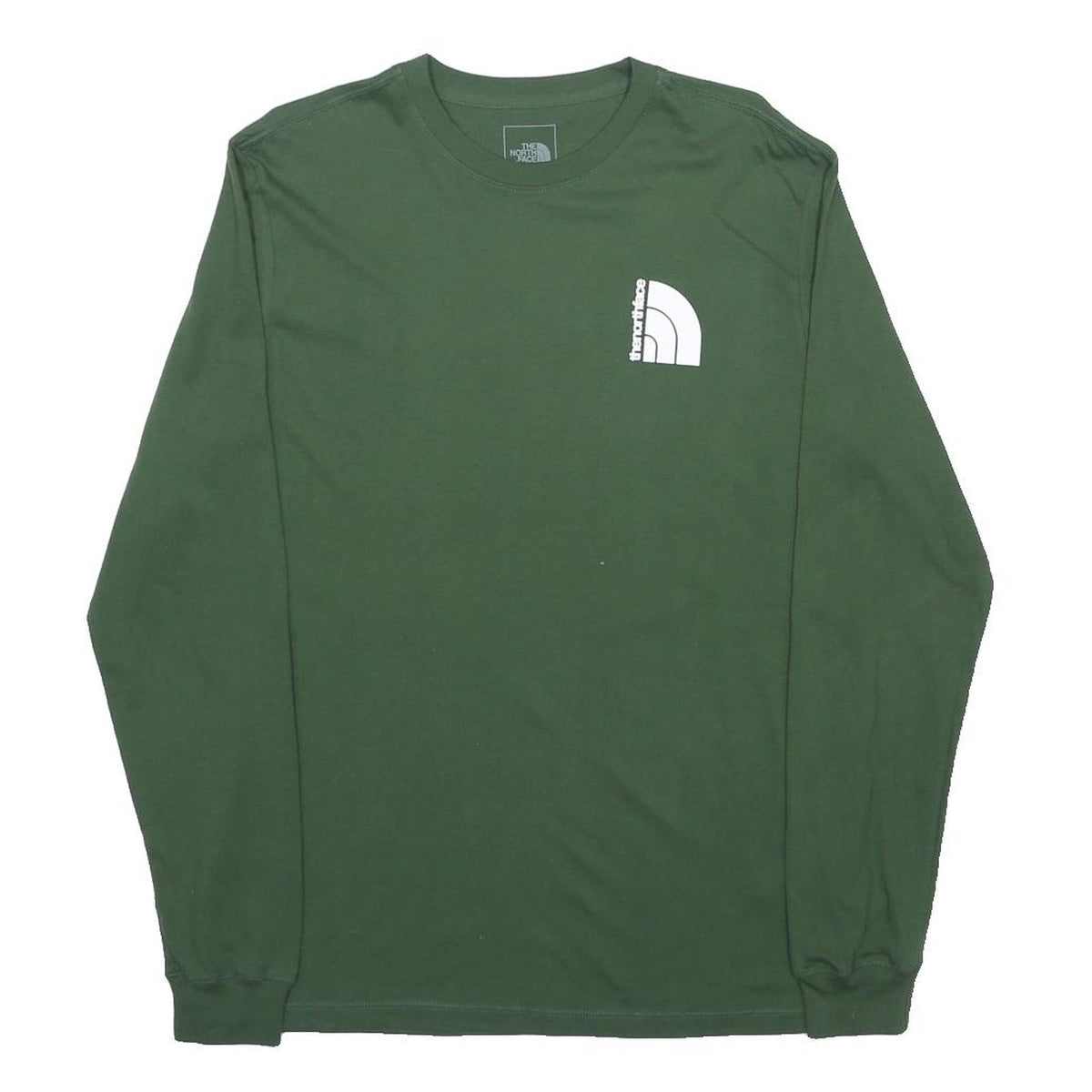 THE NORTH FACE Mens Green Long Sleeve Crew Neck Logo Print T-Shirt M