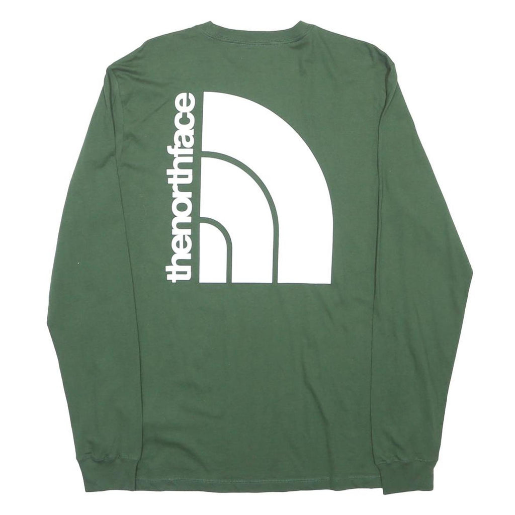 THE NORTH FACE Mens Green Long Sleeve Crew Neck Logo Print T-Shirt M