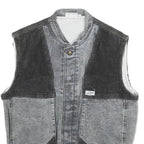 GUESS Mens Grey Black Denim Button Jacket XS Cotton Casual Vest Style