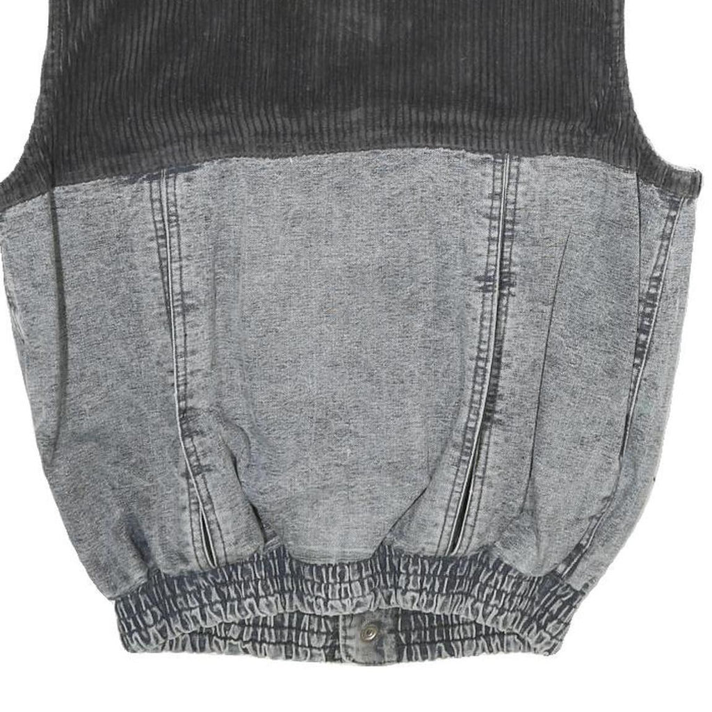 GUESS Mens Grey Black Denim Button Jacket XS Cotton Casual Vest Style