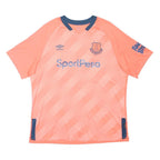 UMBRO Mens Coral & Navy Everton Kean 27 Sports Top Short Sleeve V-Neck 2XL