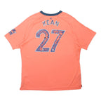 UMBRO Mens Coral & Navy Everton Kean 27 Sports Top Short Sleeve V-Neck 2XL