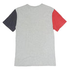 CHAMPION Mens Grey & Red & Navy Modern T-Shirt S Short Sleeve Crew Neck Cotton