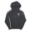 ADIDAS Womens Black Hoodie UK 6 Cotton Blend Casual Sports Sweatshirt