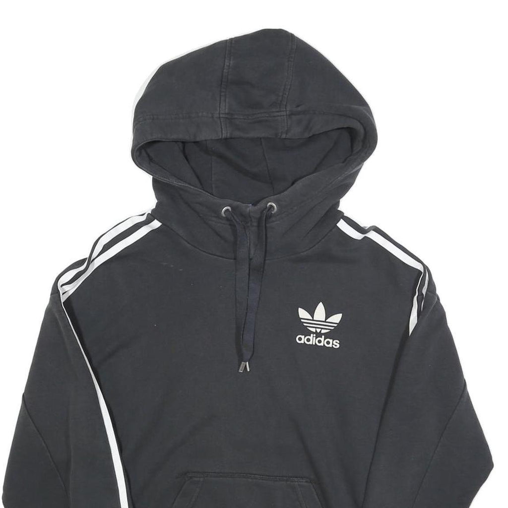 ADIDAS Womens Black Hoodie UK 6 Cotton Blend Casual Sports Sweatshirt