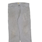 CARHARTT Mens Cotton Blend Grey Relaxed Fit Straight Trousers W34 L32 Workwear