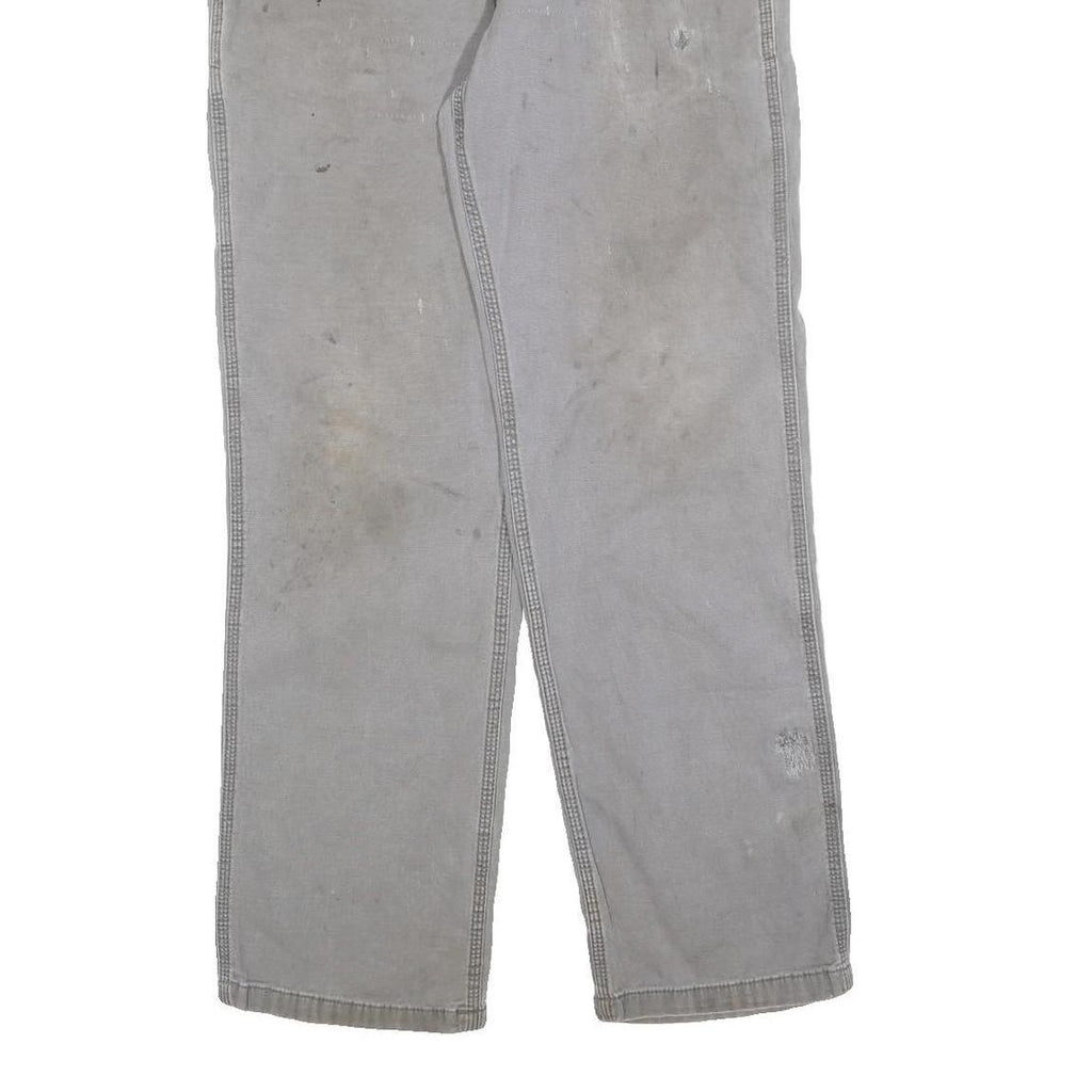 CARHARTT Mens Cotton Blend Grey Relaxed Fit Straight Trousers W34 L32 Workwear