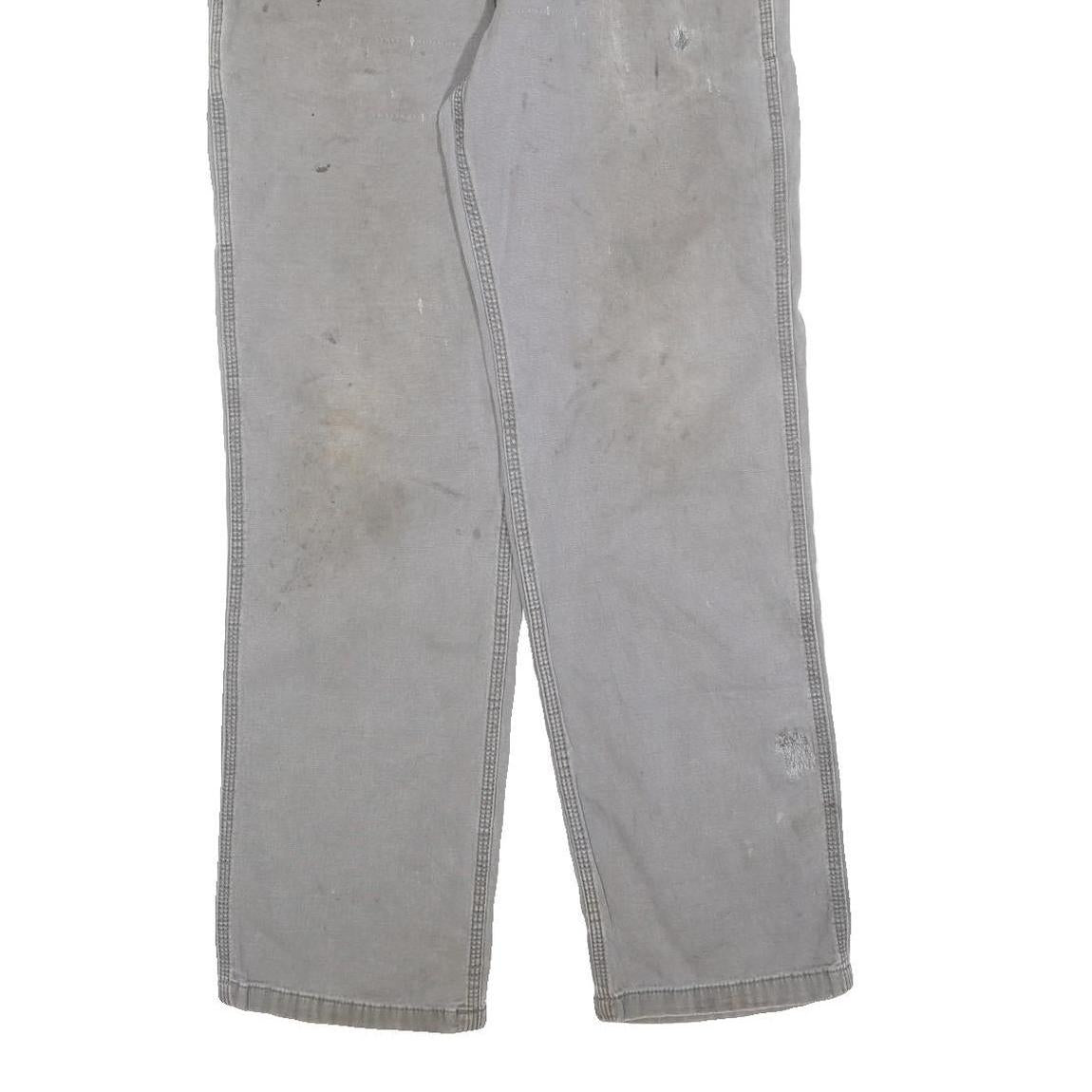 CARHARTT Mens Cotton Blend Grey Relaxed Fit Straight Trousers W34 L32 Workwear