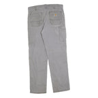 CARHARTT Mens Cotton Blend Grey Relaxed Fit Straight Trousers W34 L32 Workwear
