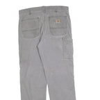 CARHARTT Mens Cotton Blend Grey Relaxed Fit Straight Trousers W34 L32 Workwear