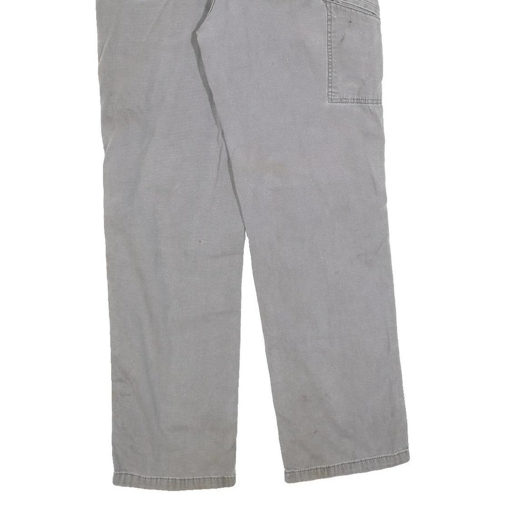 CARHARTT Mens Cotton Blend Grey Relaxed Fit Straight Trousers W34 L32 Workwear