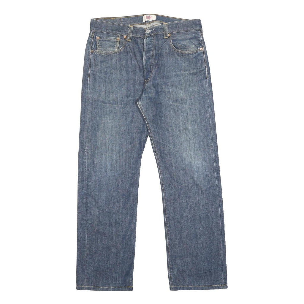 LEVI'S 501 Mens Jeans Blue Regular Straight Denim Medium W34 L30 Classic Button