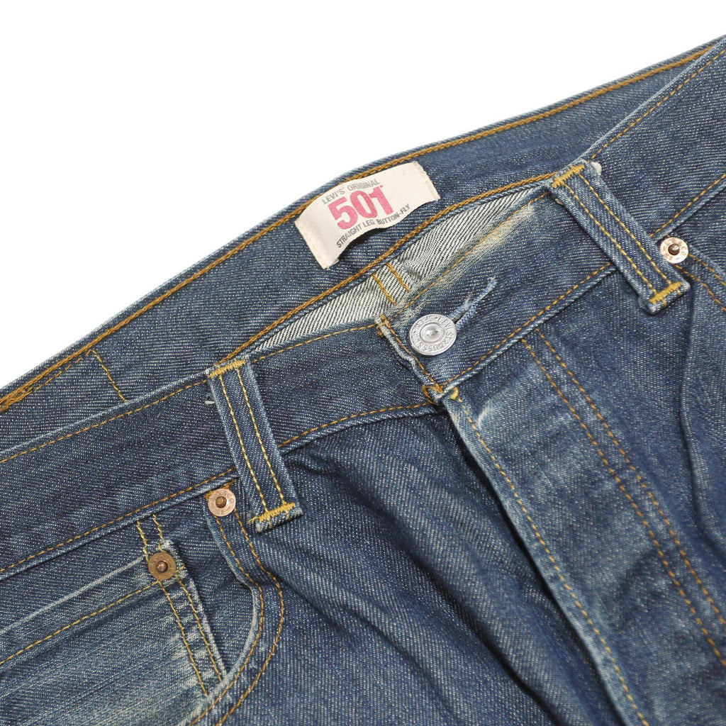 LEVI'S 501 Mens Jeans Blue Regular Straight Denim Medium W34 L30 Classic Button