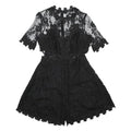 GUESS Womens Black Lace Playsuit M Floral Pattern Zip Closure Short Sleeve