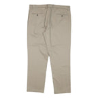 DOCKERS Mens Regular Fit Beige Cotton Blend Straight Leg Trousers W36 L29
