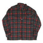 Mens Black & Red Check Cotton Shirt XL Long Sleeve Button Closure Casual