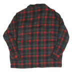 Mens Black & Red Check Cotton Shirt XL Long Sleeve Button Closure Casual