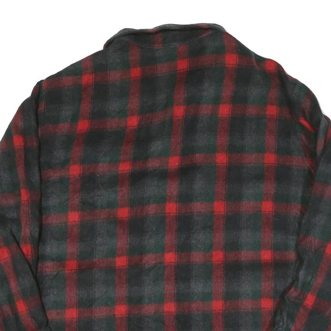 Mens Black & Red Check Cotton Shirt XL Long Sleeve Button Closure Casual